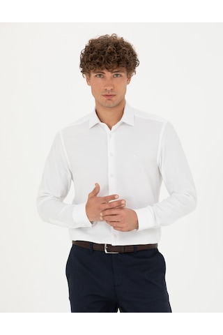 Pierre Cardin Erkek Beyaz Desenli Gömlek 50275511-vr013 Beyaz