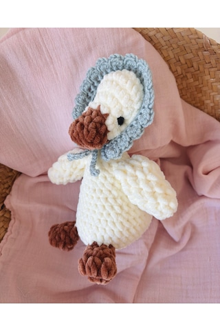 Pearl The Goose Peluş Oyuncak Beyaz - Mavi