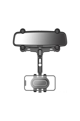 Teltree Araç Geribakış Aynası Telefon Tutucu: 360 Döner, 4-7 İnç Uyumlu, Sabit Tutma Mekanizması İle Sıcak Dayanıklı Abs+nano Pu Malzeme Siyah