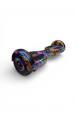 Elektrikli Kaykay Hoverboard Bluetooth Hoparlörlü 6.5 Inch Otomatik Akıllı Denge RS-S5 -Bang Bang Grafiti