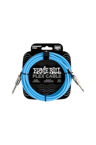 Ernie Ball Flex Alet Kablosu Düz/düz 10ft - Mavi