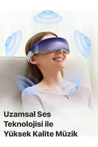 Ks700-e Akıllı Göz Masaj Aleti / Robotu Soğuk Kompress Mobil App, Isı Terapisi & Termoterapi Mor-lacivert