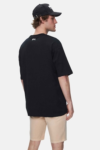 Ucla Aıre Siyah Bisiklet Yaka Baskılı Oversize Erkek Tshirt Siyah