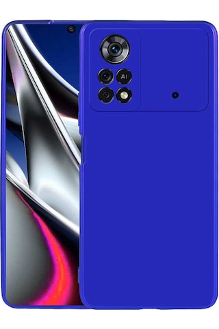 Noktaks - Xiaomi Uyumlu Xiaomi Poco X4 Pro 5g - Kılıf Mat Renkli Esnek Premier Silikon Kapak - Saks Mavi