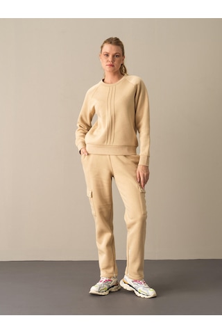 Xint Bej Oversize Pamuklu Sweat Pantolon 470376