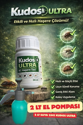 Kudos Ultra Ec Haşere İlacı 50 Ml + 2 Lt İlaçlama Pompası Kene, Sivrisinek, Karasinek, Tahta Kurusu