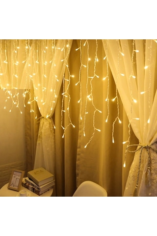 Yılbaşı Ağacı Işığı Dekor Noel Işığı Gün Işığı Salkım Led Işık 2x2 Metre 10 Dal 140 Ledli Gün Işığı