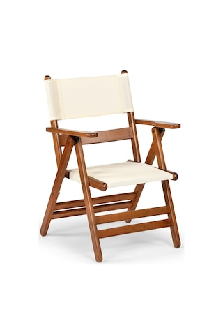 Atina Pvc Katlanır Sandalye - 2 Kademeli Bahçe, Balkon Sandalye Ceviz