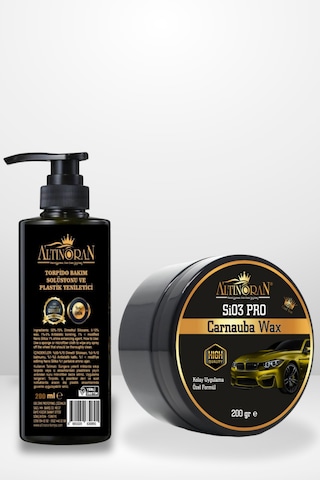 Altınoran Komple Araç Koruma Seti Sio3 Pro Seramik Wax 200gr + Torpido Ve Plastik Yenileyici 200ml