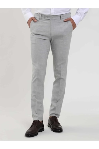 Dufy Gri Erkek Ekstra Slim Fit Melanj Desenli Klasik Pantolon - 103508-gri Gri