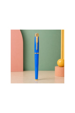 3 Adet Metal Roller Kalem Turkuaz Gövde Gold Detaylı, 13 Cm İmza Kalemi, Baskıya Uygun, Metal Pen, Rollerball