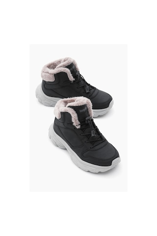 Tonny Black Çocuk Unisex Siyah Faylon Taban İçi Kürklü Lastik Bağcıklı Bot Tbals020 101 Siyah