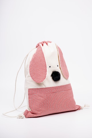 Fabric Craft Bag Çocuk Sırt Çantası Kırmızı Köpek Figürlü Krem - Kırmızı