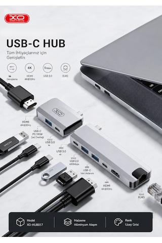 9 Portlu Usb-c Hub Yüksek Hızlı Veri Aktarımı 4k Hdmı, Usb 3.0, Usb-c Pd Destekli Alüminyum Çoklayıcı