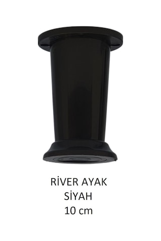 River Ayak, Plastik Mobilya Ayağı, 10 Cm, Vidalar Dahil, Siyah Siyah