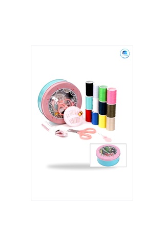 Dikiş Makinesi Aksesuarı Metal Kutulu Set İplik Mezura Tekstil Ma