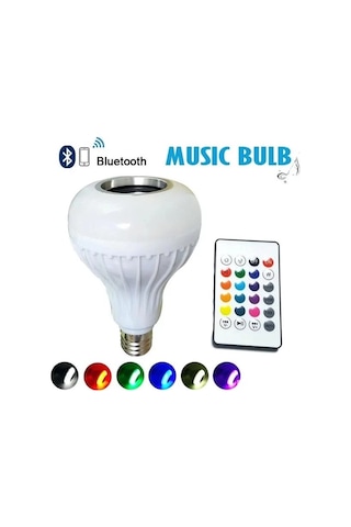 Akıllı Led Ampül Hoparlör Bluetooth +kumandalı