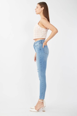 Kadın Mavi Süper Skinny Fit Jean Pantolon 001