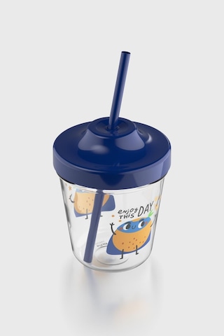 Renga Aura Enjoy This Day Desenli 350 Ml Tritan Pipetli Çocuk Bardak 142022 Mavi Mavi