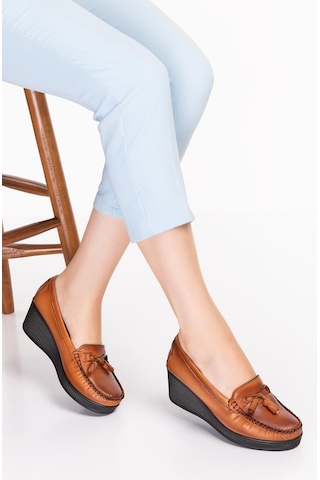 Artı-Artı014-14505 Hakiki Deri Ortopedik Kadın Platform Topuk Aya