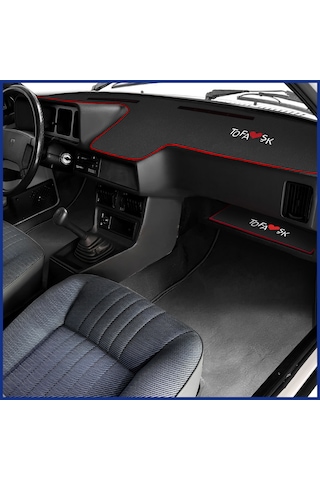 Tofaş Şahin Doğan Kartal Düşük Alçak Torpido Koruma Halısı & Alt Sehpa Halısı Nakışlı Tasarım Siyah