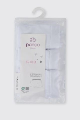 Panço Kız Çocuk Beyaz 3'lü Boxer Seti