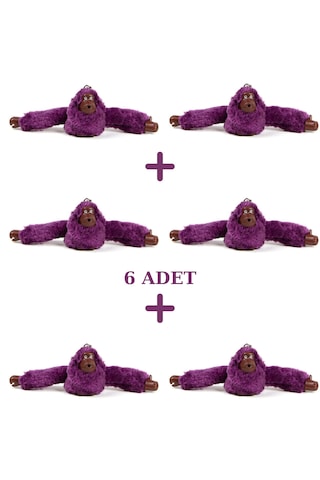 Anıl Bags Maymun Peluş Anahtarlık 6 Adet Mor