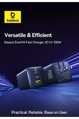 Baseus Enerfill Süper Hızlı Fe11 2c+u 100w Şarj Cihazı-siyah