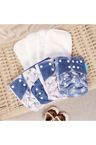 Maxaccess Happyflute 8 Adet Yıkanabilir Cep Bezleri Mikrofiber Yedekli Yenidoğan Bebek Bezi Çiçek Desenli Diğer