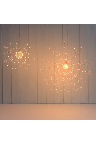 Symbee Led Atışık Işık 180 Işıklı Pilli Kumanda Gümüş Tel Sıcak Beyaz Bahçe Noel Dekorasyon Işığı Diğer