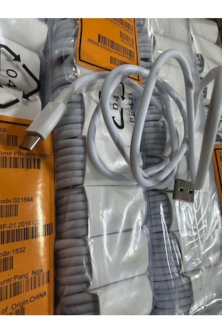 67w Turbo Hızlı Şarj Destekli Type-c Şarj Kablosu Dayanıklı Ve Hızlı Veri Aktarımı Beyaz-Type-C