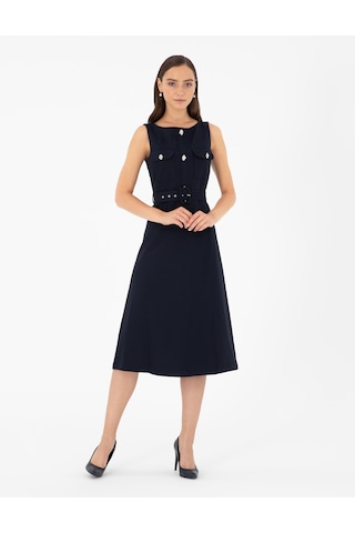 Pierre Cardin Kadın Lacivert Elbise Dokuma 50292893-vr033 Lacivert