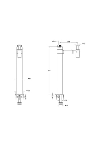 Artema A45161 Yerden Lavabo Sifonu Uzun , Krom