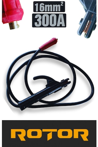 Kablolu Kaynak Pensesi Elektrot Tutucu Kablo Takımı 16 Mm2, 300a, 190 Cm
