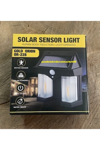 Orıon Solar Sensörlü Kamp Lambası Bahçe Aplik Nostalji Bahçe Lambası Siyah