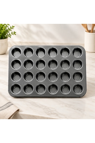 24 Bölmeli Metal Muffin Kek Kalıbı Çok Renkli