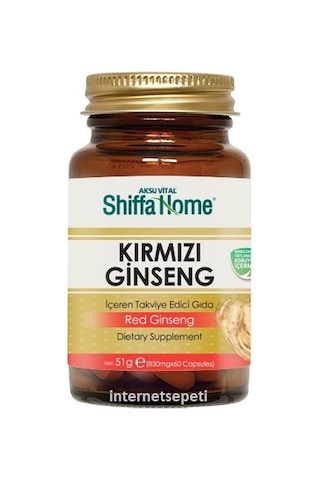 Shiffa Home Aksu Vital Kırmızı Ginseng 60 Kapsül 850 MG