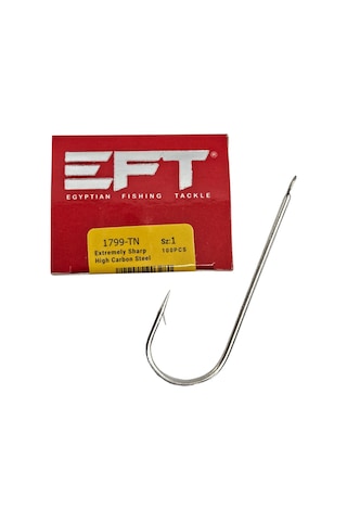 Eft Hook 1799 Beyaz Düz İğne 100 Adet 2
