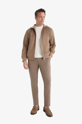 Defacto Slim Fit Dar Kesim Dik Yaka Fermuarlı Süet Mont D1524ax25aubn267 Kahve
