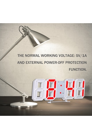 Xindoker Led Dijital Duvar Saati - Zaman/tarih/sıcaklık Gösterimi, 3 Parlaklık Modu, Alarm Ve Snooze Fonksiyonu, Usb Şarjlı Plastik Kasa Pil Dahil ÇOk Renkli
