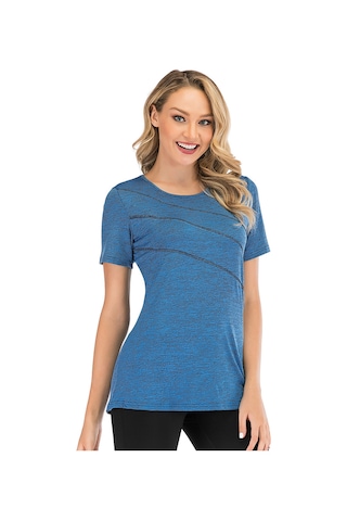 Gajeena Nefes Alabilen Hızlı Kuruyan Yoga Ve Spor Tişörtü - Koyu Mavi Xxl Koyu Mavi