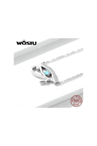 Wostu Wedjat Göz Gümüş Gerdanlık Kolye 925 Ayar Gümüş Antik Mısır Horus'un Gözü Kolye Kolye Kadınlar İçin Güzel Takı