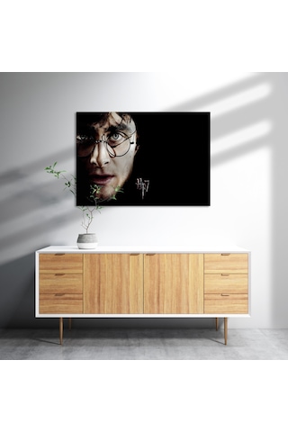 Cakasepetim Ahşa Tablo Harry Potter Yüz Gözlük Siyah Zemin Görseli Ahşap Mdf Tablo