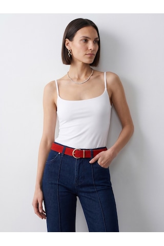 Dilvin 21200 Bra-free Askılı Top-beyaz