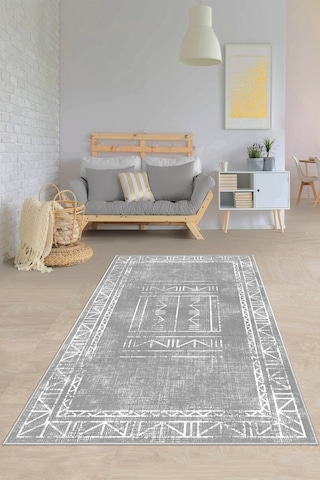 West Home Dijital Baskı Yıkanabilir Kaymaz Taban Salon Halısı Mutfak Halısı Yolluk Ve Banyo Paspası Wh 435 Grey