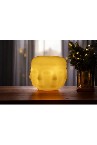 Fener Mum Buddah Krem Kavun Kokulu Dekoratif Mum