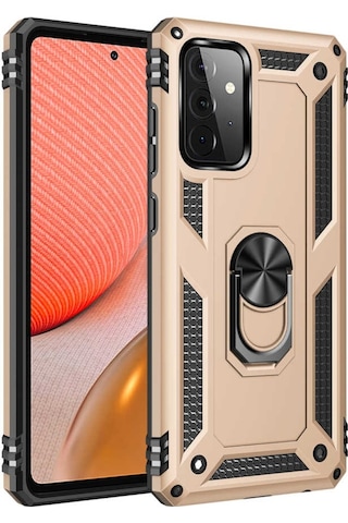 Galaxy A72 Kılıf Zore Vega Yüzüklü Standlı Zırh Kılıf