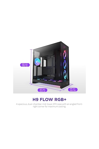Nzxt H Series H9 Flow Rgb+ Cm-h92fb-p1 Siyah Atx Mid Tower Gaming Akak0nzx0063