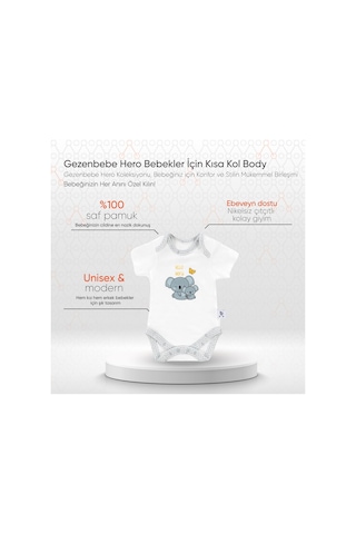 Gezenbebe Hero Bebekler İçin Kısa Kol Body 001