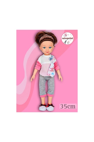 Büyük Boy Et Bebek 35cm Mina Kolej Bebek Gerçekçi Aksesuarlı Model Bebek 35cm